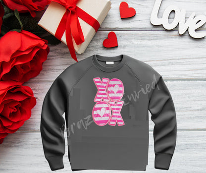 XO Valentine Patch  Sequins Pink XO Patch - Great for Valentine Shirts heat press ready