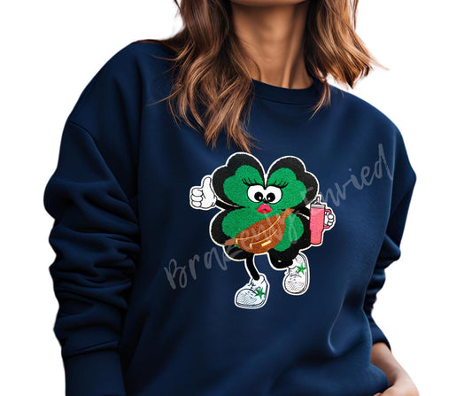 St Patrick's Day New Chenille Patch  4 Leaf Clover  Ready to Ship Great DIY Gift Great for Shirts and Bags St Patricks Day Shirt