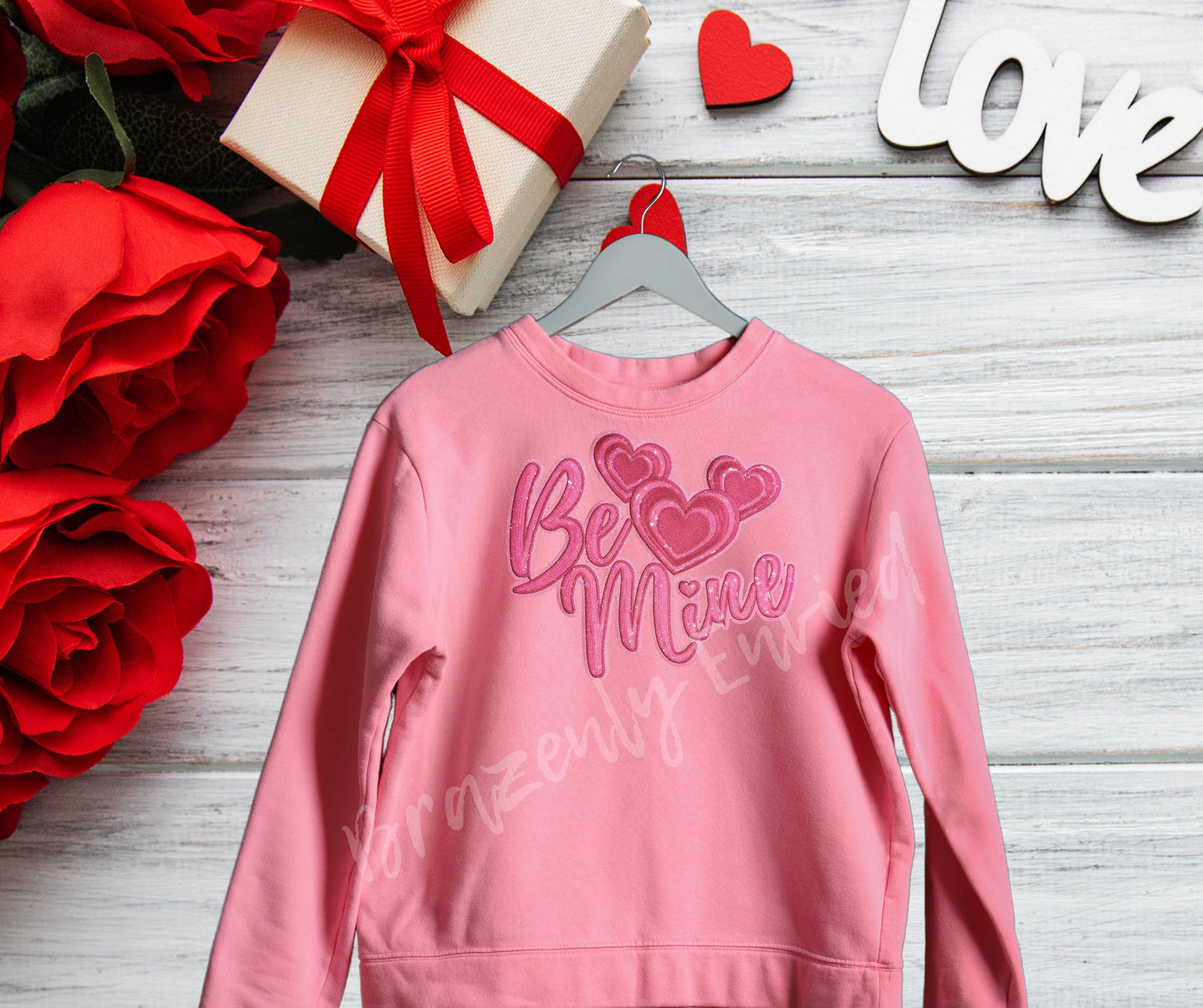 Be Mine Valentine's Patch SEQUINS Be Mine Pink Patch  Great for VALENTINE SHIRTS -heat press ready