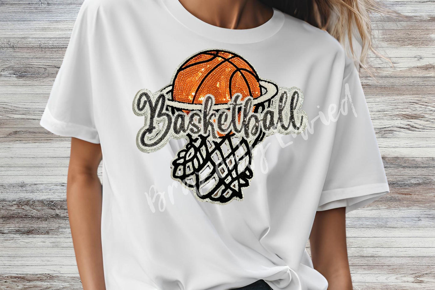 Basketball Patch| sequins basketball hoop patch | Beautiful Basketball Sequin and Chenille Patch