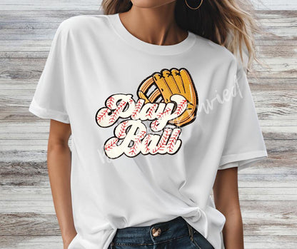 Baseball Patch Play Ball Game Day Sports Chenille Iron On  Applique