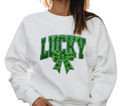 St Patrick's Day Patch Sequins Lucky /Bow Patch Iron On