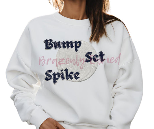 Sequins Volleyball Patch- Bump Set Spike
