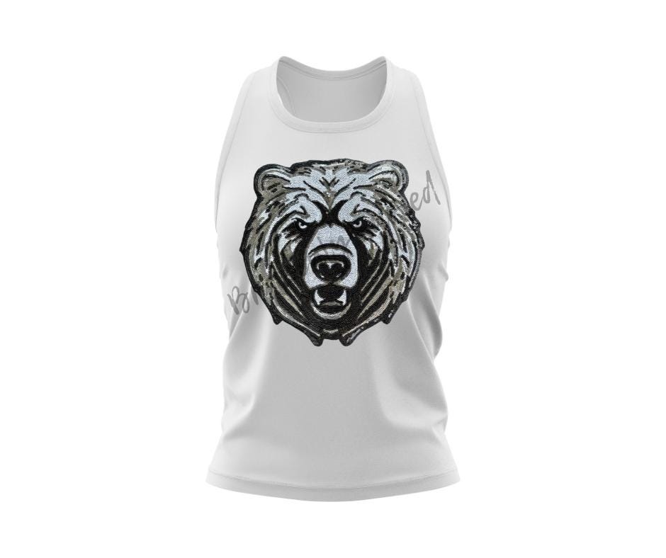 Bear Patch| Iron On Patch |Sequins Bear Patch |Great Game Day Patch| Mascot Patch | Great Sports Patch
