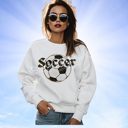 Soccer Sequin Patch Great Game Day Soccer Patch