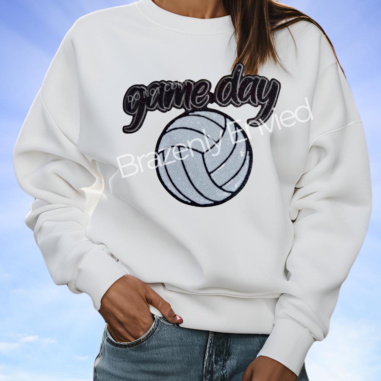 New Game Day Volleyball Patch Great Sequins Patch for Game Days