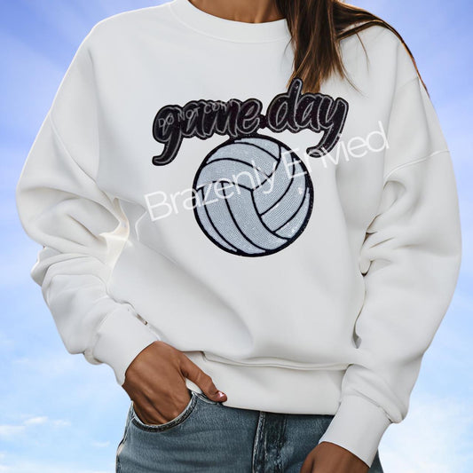 New Game Day Volleyball Patch Great Sequins Patch for Game Days