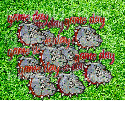 Bulldog Patch | Terrier Patch | Sequins Bulldog Patch: Iron-On Game Day Mascot, Red Collar DIY Trendy Applique