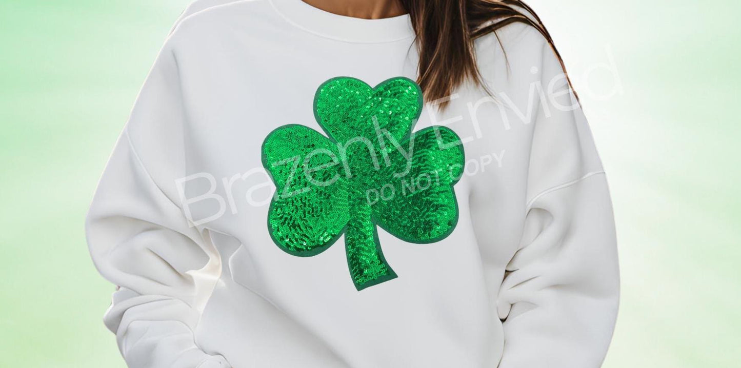 Shamrock Patch / 3 Leaf Clover Patch |  Great Sequins patch for St. Patricks Day Patch |  St Patty's Day ready Immediate fast shipping