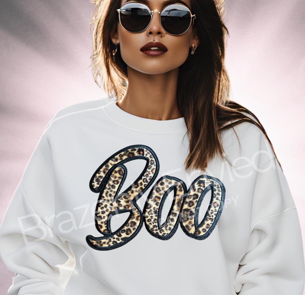 NEW Halloween Patch Boo /Ghost Leopard Print Patch