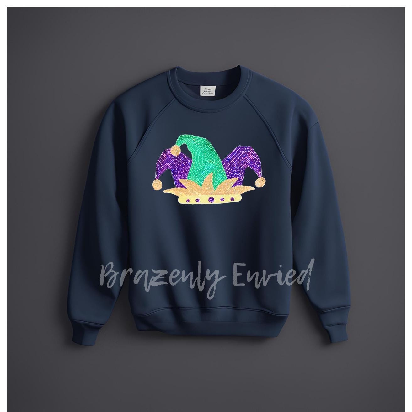 Mardi Gras Sequin Patch: Jester Hat, Heat Press Applique