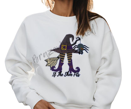 Halloween Patch Witch "If the Shoe Fits"  Sequins and Embroidery Patch