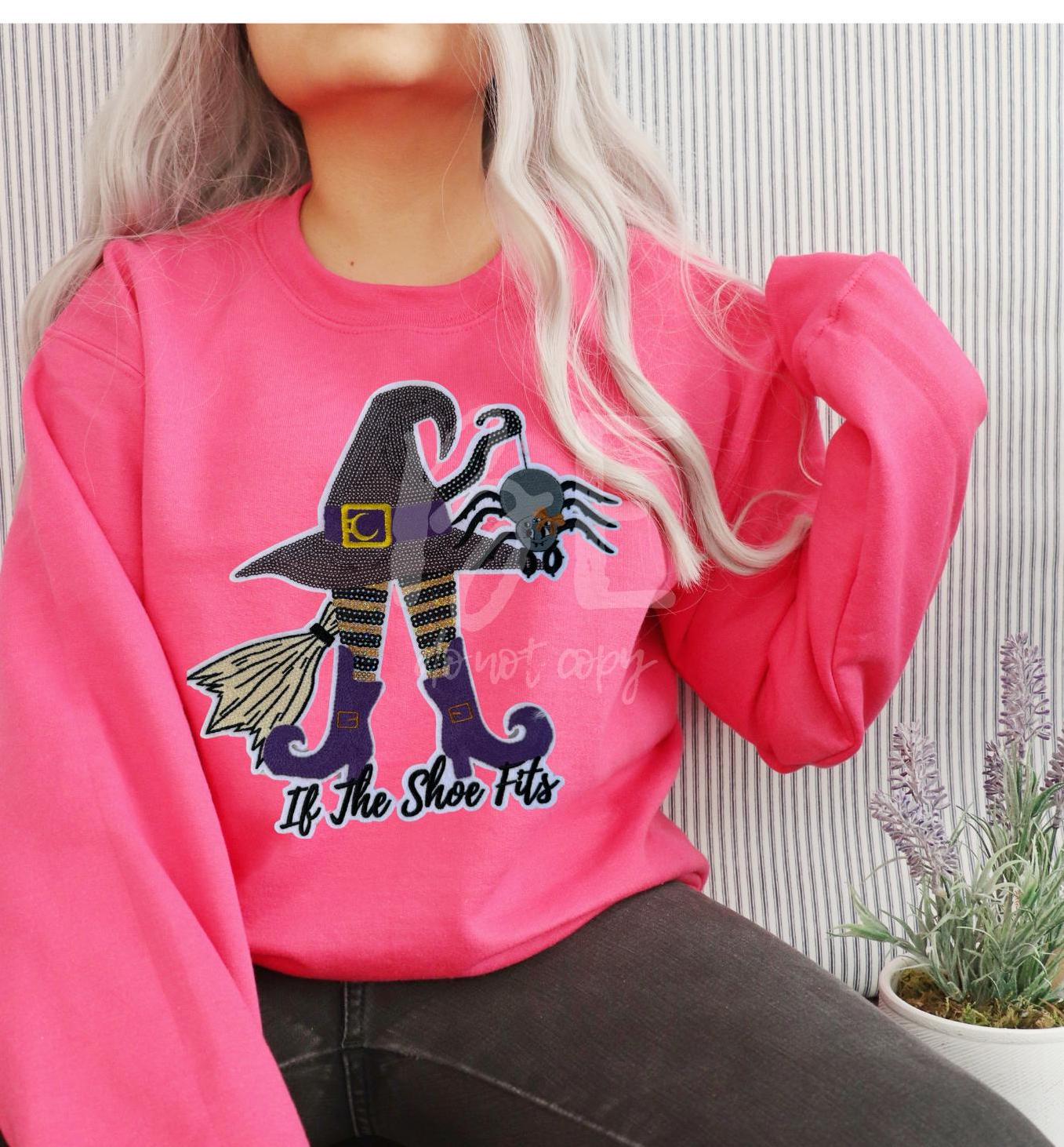 Halloween Patch Witch "If the Shoe Fits"  Sequins and Embroidery Patch