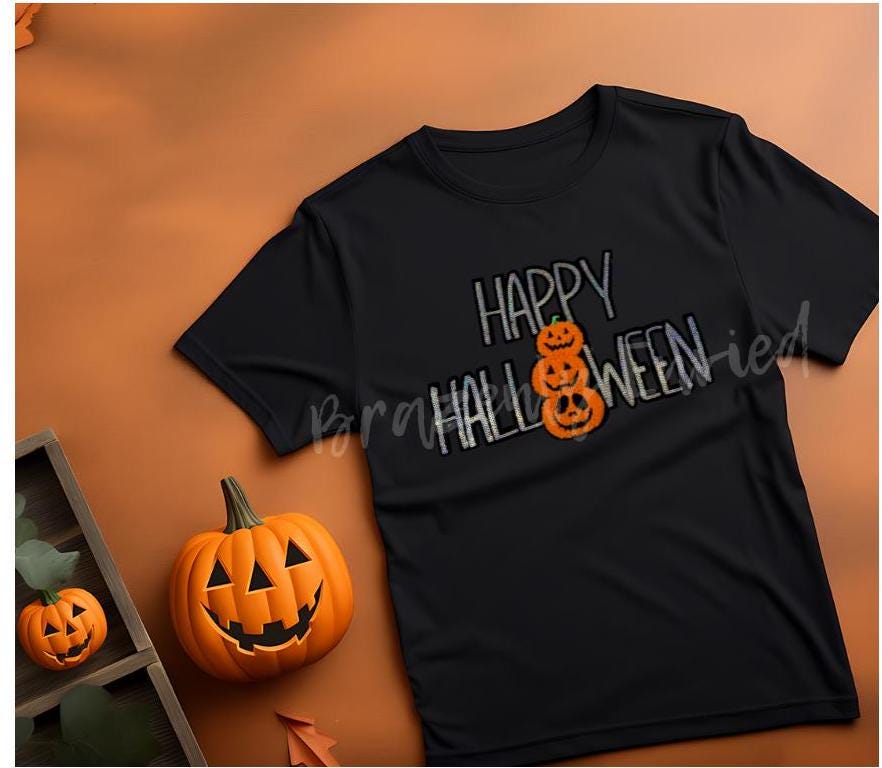 Happy Halloween Patch Sequins and Chenille Patch