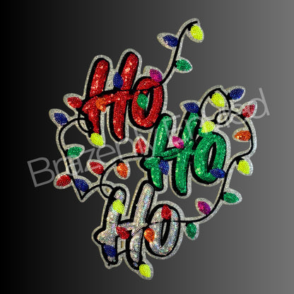 New Ho Ho Ho Patch Sequins Patch Beautiful Traditional Colors Great for Christmas Shirts and Jackets beautiful Christmas Patch Nostalgic