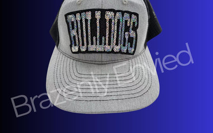 Bulldog Patch | BLACK Bulldogs Small Hat Patch| BLACK /Silver Sequins Bulldog Patch |Great Game Day Patch| Mascot Patch | Great Sports Patch