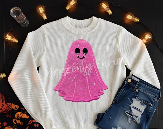 Halloween Patch Youth Ghost Boo Sequins Patch