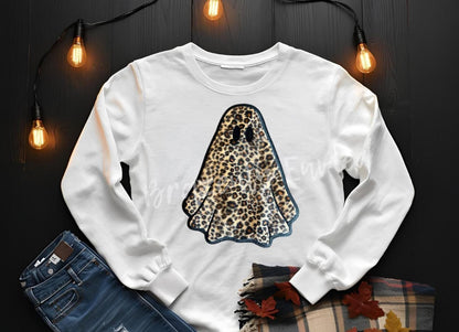 New Halloween Ghost Leopard print Iron On Ghost Patch