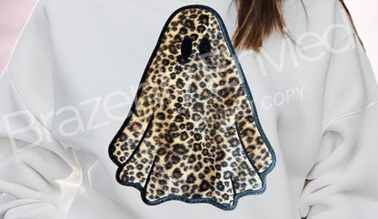 New Halloween Ghost Leopard print Iron On Ghost Patch