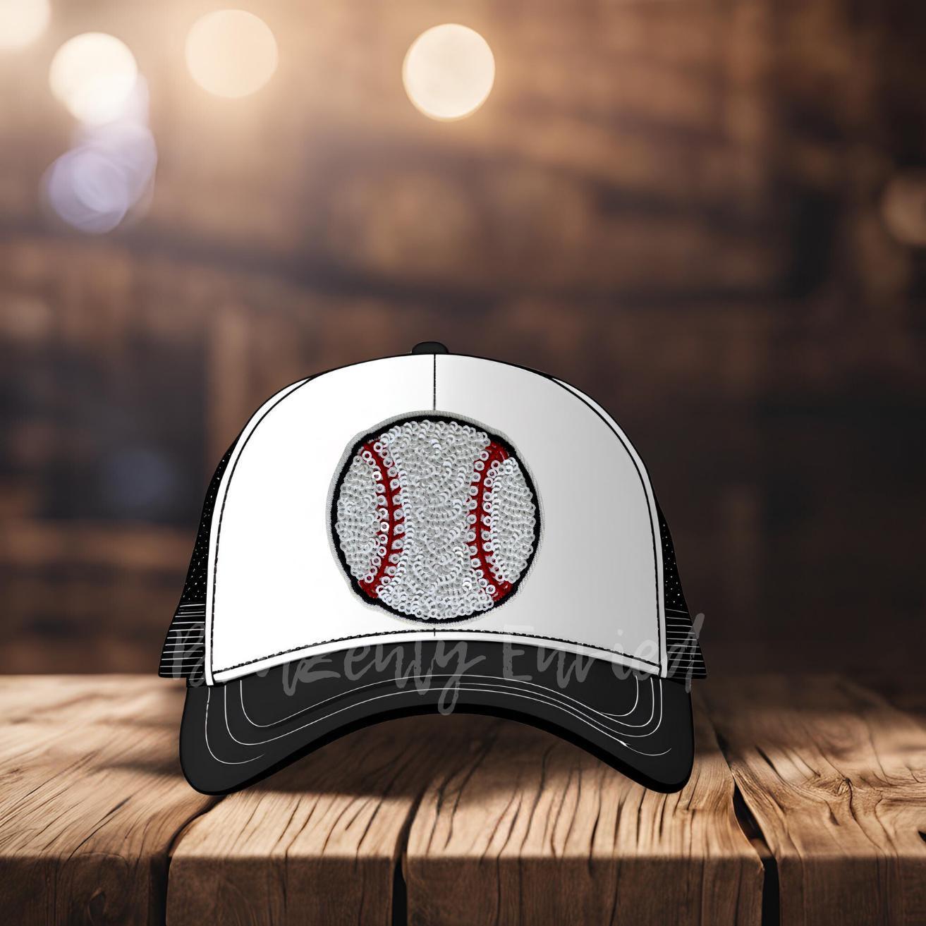 Hat PATCH- Sequins Baseball 2.5 inch Patch great for Trucker Hats /Shirts/ Jean Jackets/Bags