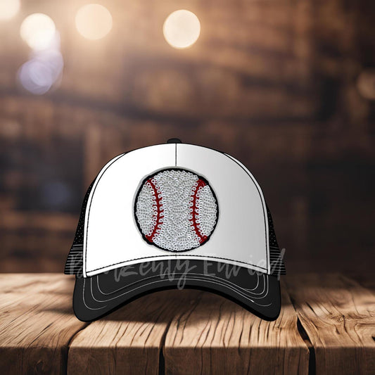 Hat PATCH- Sequins Baseball 2.5 inch Patch great for Trucker Hats /Shirts/ Jean Jackets/Bags