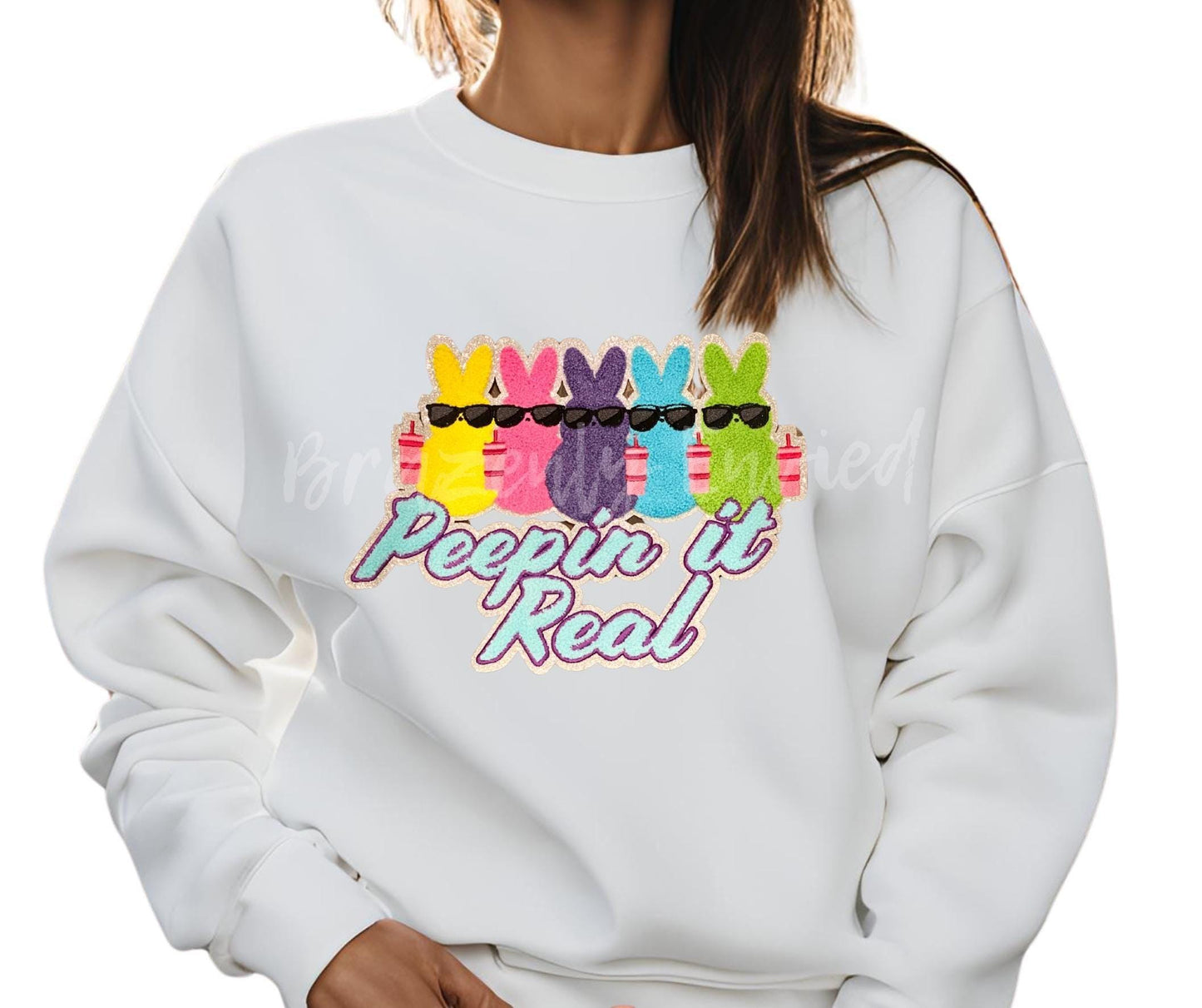 Easter Patch Peepin it Real Easter Chenille Patch Great Easter Shirt