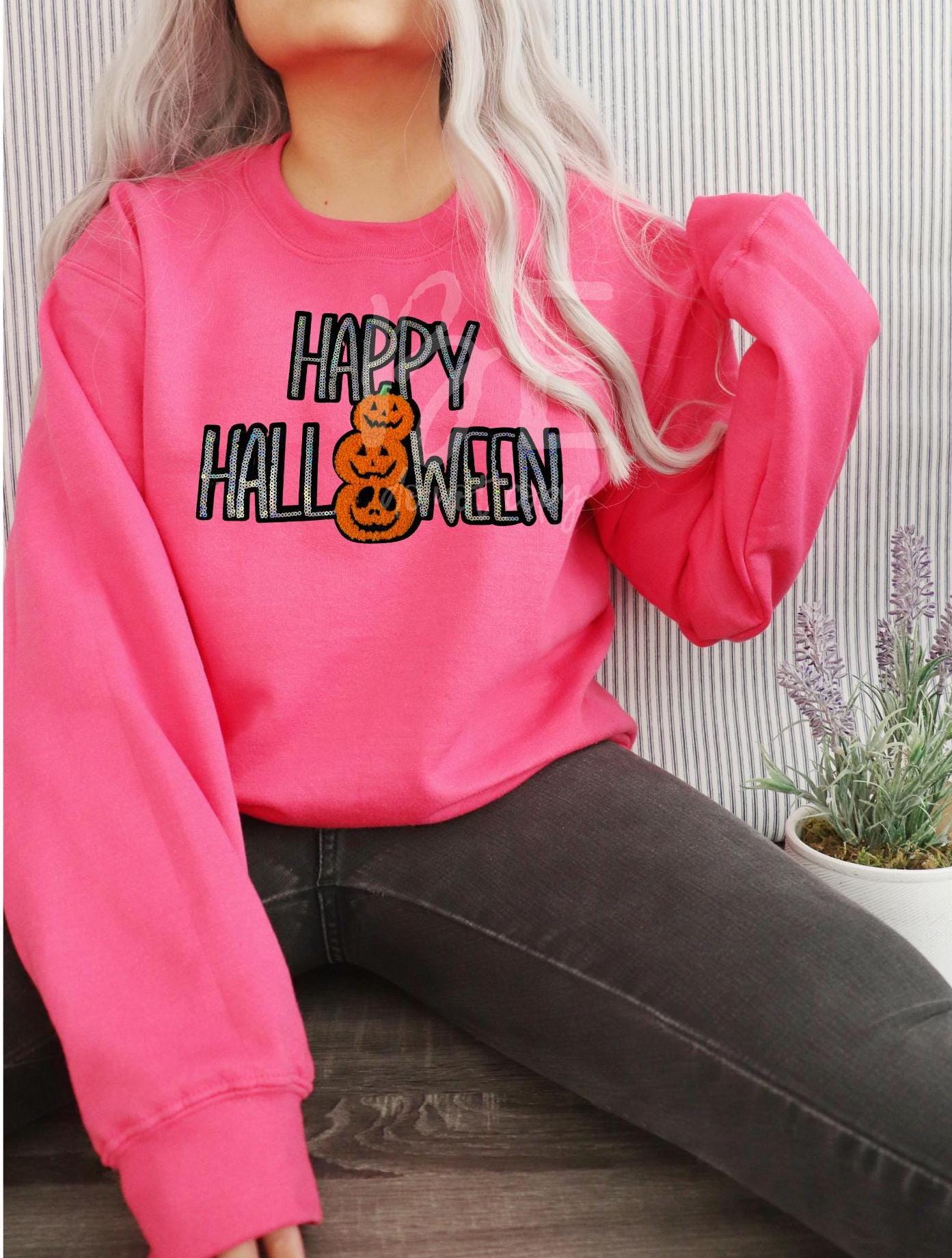 Happy Halloween Patch Sequins and Chenille Patch