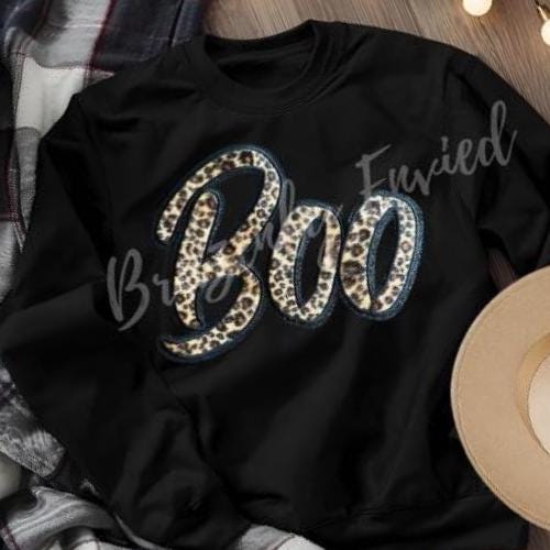 NEW Halloween Patch Boo /Ghost Leopard Print Patch