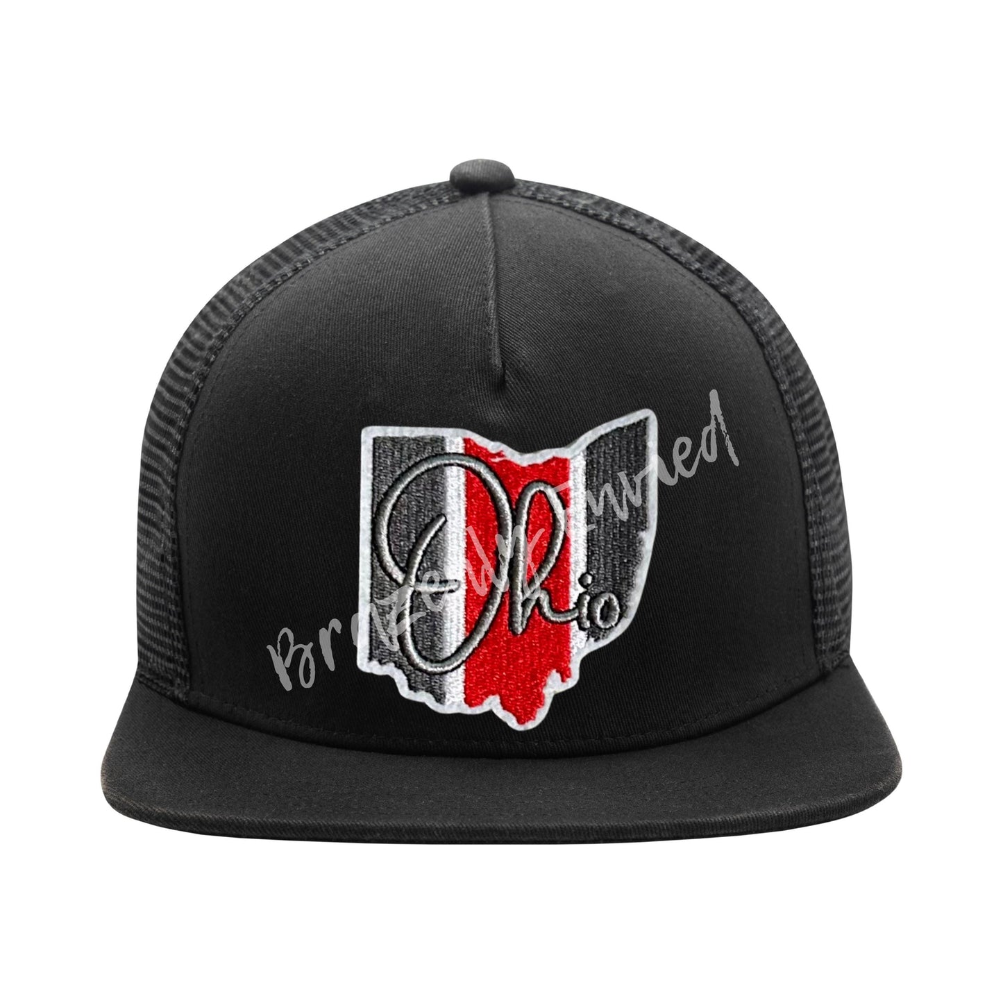 Embroidered Ohio Patch: Script State Applique - Heat Activated