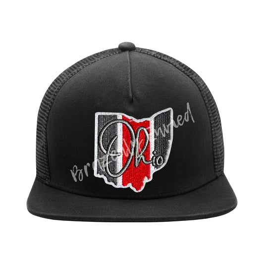 Embroidered Ohio Patch: Script State Applique - Heat Activated