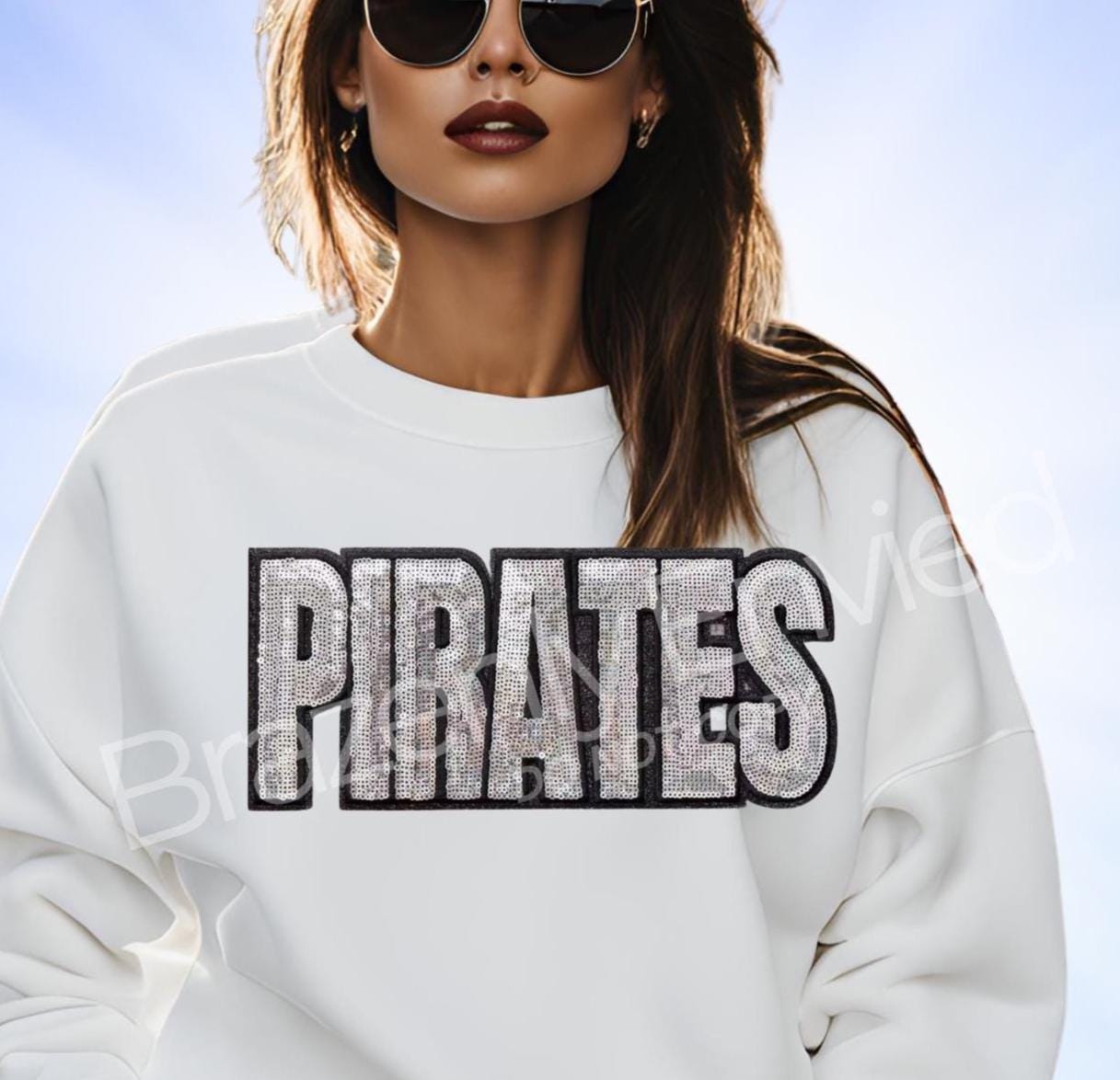 PIRATES Patch| Silver Sequins with Black Glitter Backing