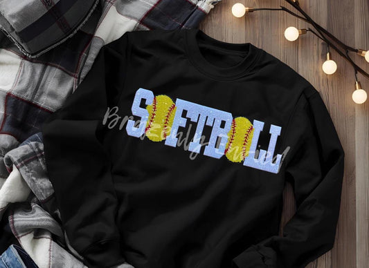 NEW Softball Patch Sports Patch - Softball Sequin  Patch - 3.5 in x 12 inch patch New Design fast shipping Eye catching