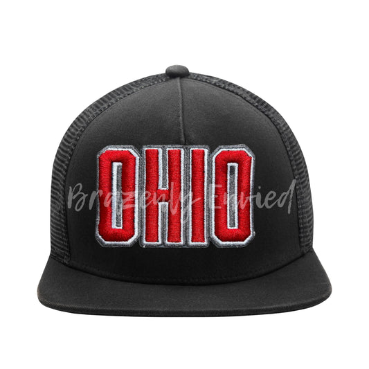 Embroidered Ohio Patch: Heat Activated Adhesive