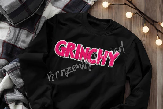 GRINCHY Patch  Pink chenille -  Be classy and Sassy with this awesome Patch