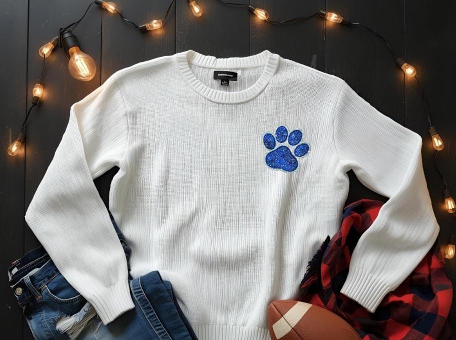 Paw Patch| royal BLUE Sequin with Silver Glitter backing Sequins PAW Patch| Hat Patches |Bulldogs Patch |Tiger patch| DIY | Iron On
