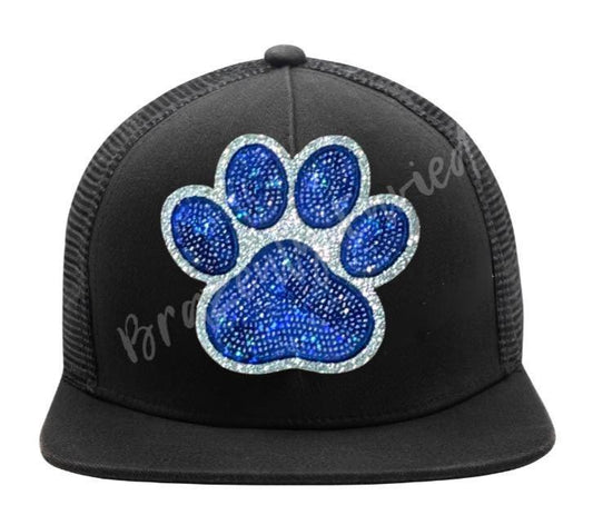 Paw Patch| royal BLUE Sequin with Silver Glitter backing Sequins PAW Patch| Hat Patches |Bulldogs Patch |Tiger patch| DIY | Iron On