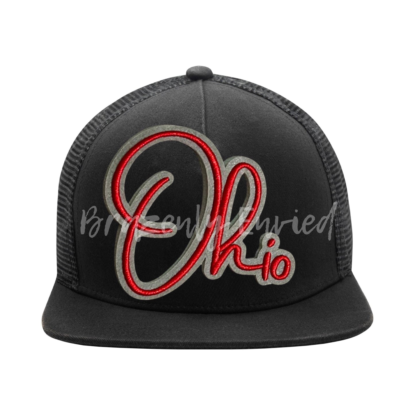 Script Ohio Embroidered Patch: Heat Activated Adhesive - 4x4.5