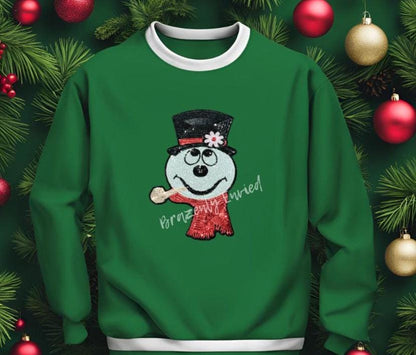 Snowman Patch |Sequins Christmas Patch| Iron On Patch | Very Shiny Sequins Christmas Patch @ 11.5"H x 7.25"W