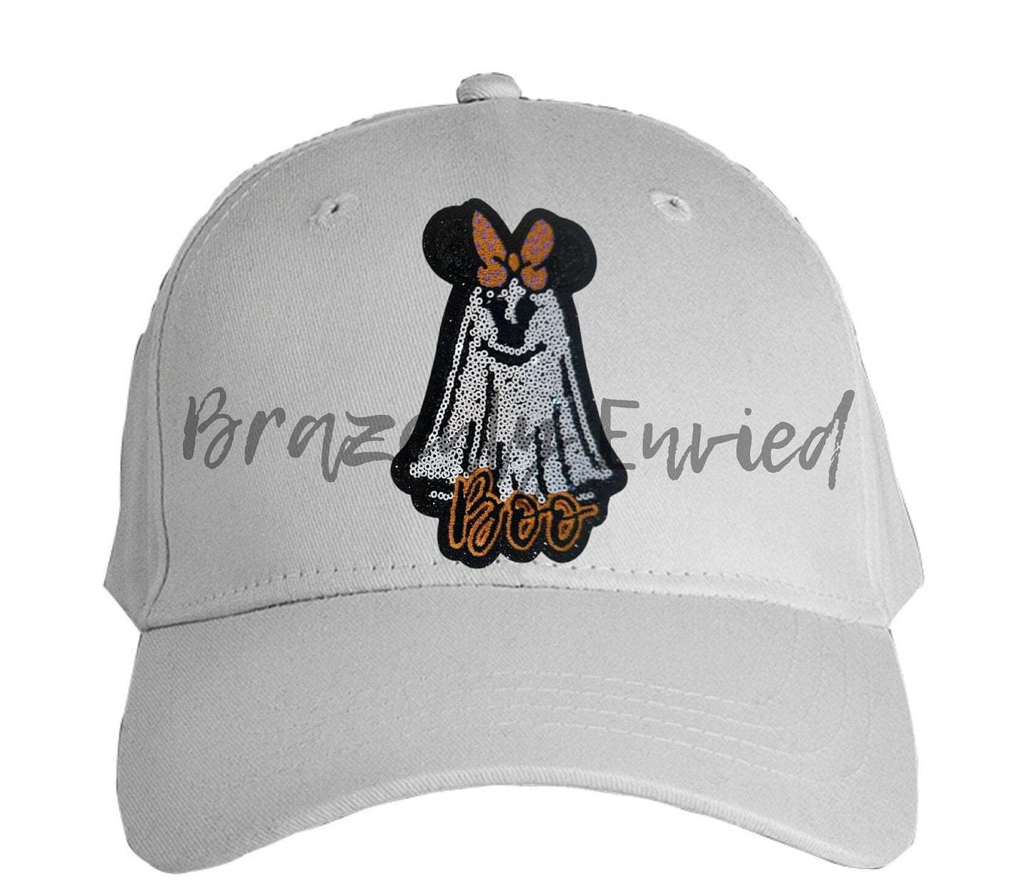 Hat Patch Ghost with Bow Sequins Patch