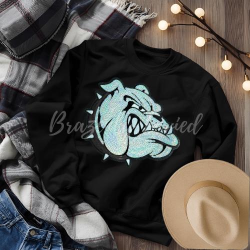 Bulldog Patch  Bulldog Terrier with Black Collar Iron On Applique