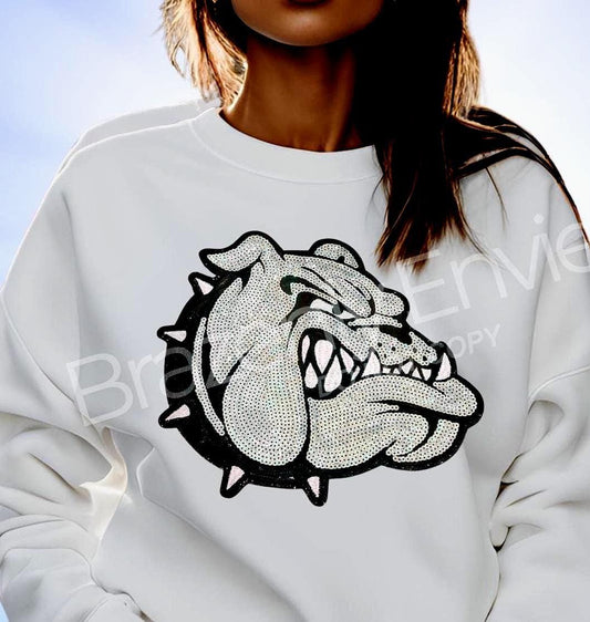 Bulldog Patch  Bulldog Terrier with Black Collar Iron On Applique