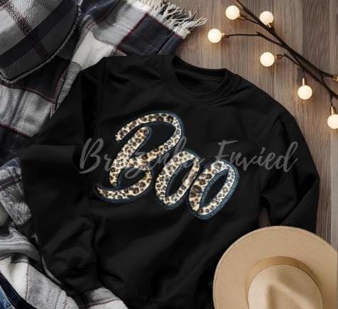 NEW Halloween Patch Boo /Ghost Leopard Print Patch