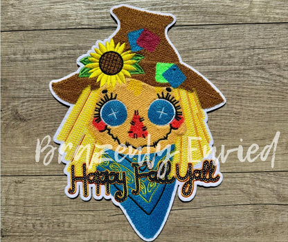 Scarecrow Patch Cute-Trendy Chenille Patch - Great for Fall and Halloween