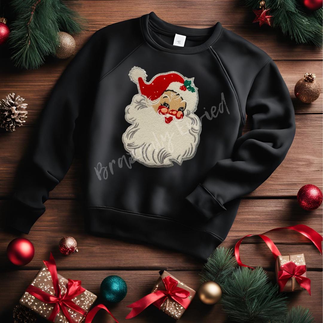 Santa Patch | Red  Chenille Santa Face Christmas  Patch