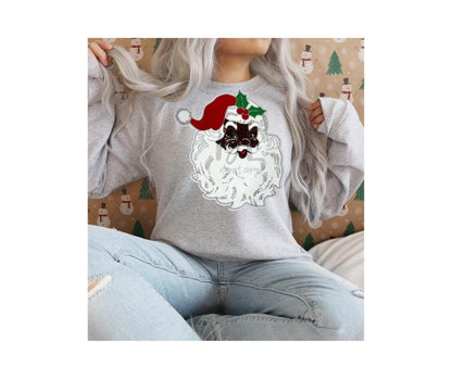 Santa Patch | African American Red Hat Santa Chenille Patch
