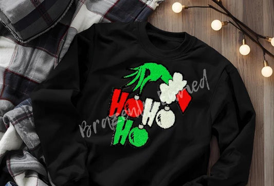 GRINCHY Ho Ho Ho Patch  Chenille Patch  -  Be classy and Sassy with this awesome Patch