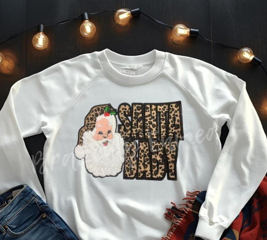 Santa Patch | Leopard Santa Baby Patch| Iron On Patch | Christmas  Patch | Christmas Apparel