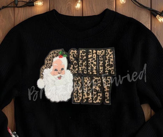 Santa Patch | Leopard Santa Baby Patch| Iron On Patch | Christmas  Patch | Christmas Apparel