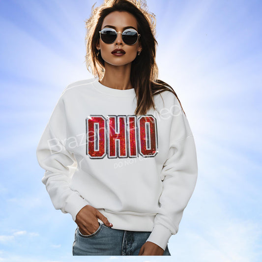 OHIO Patch | Iron On SEQUIN Applique| Great Ohio Gear