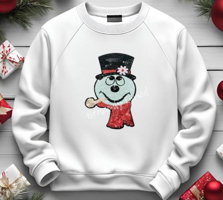 Snowman Patch |Sequins Christmas Patch| Iron On Patch | Very Shiny Sequins Christmas Patch @ 11.5"H x 7.25"W